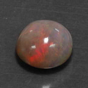Ópalo chocolate multicolor natural de 11,31 ct, corte redondo, opaco