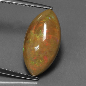 Ópalo chocolate multicolor natural de 5,99 ct, marquesa, opaco