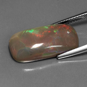 Ópalo chocolate multicolor natural de 6,36 ct, corte cojín, opaco