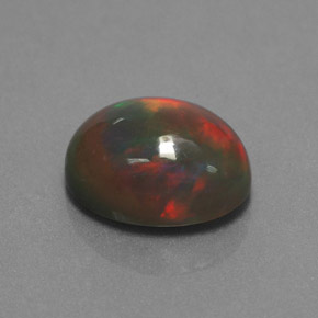 Ópalo chocolate multicolor natural de 1,87 ct, corte óvalo, opaco