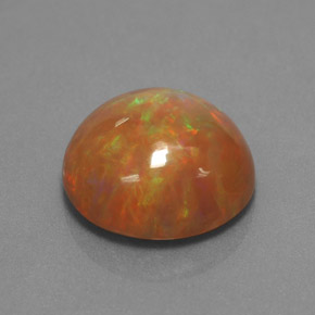 Ópalo chocolate multicolor natural de 4,33 ct, corte redondo, opaco