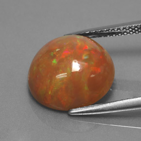 Ópalo chocolate multicolor natural de 4,33 ct, corte redondo, opaco