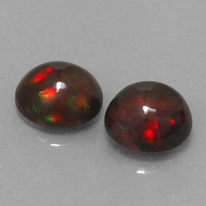 Gemas de ópalo chocolate multicolor natural de  ct, corte redondo, translúcido