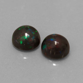 Gemas de ópalo chocolate multicolor natural de  ct, corte redondo, opaco