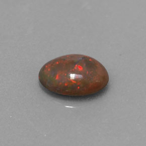 Ópalo de chocolate Multicolor natural de 0.41 ct, Corte Óvalo, Translúcido