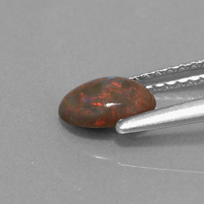 Ópalo de chocolate Multicolor natural de 0.41 ct, Corte Óvalo, Translúcido
