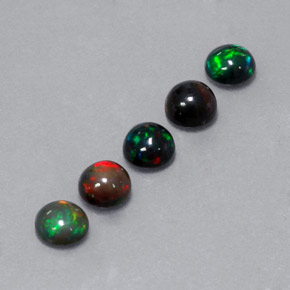 Gemas de ópalo chocolate multicolor natural de  ct, corte redondo, opaco