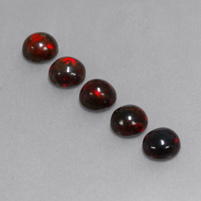 Gemas de ópalo chocolate multicolor natural de  ct, corte redondo, opaco