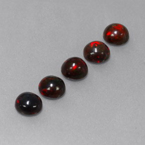 Gemas de ópalo chocolate multicolor natural de  ct, corte redondo, opaco