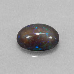 Ópalo de chocolate Multicolor natural de 0.78 ct, Corte Óvalo, Translúcido