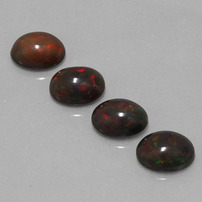 Gemas de Ópalo de chocolate Multicolor natural de 3.46 ct, Corte Óvalo, Translúcido