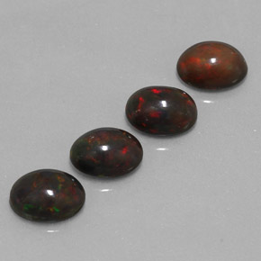 Gemas de Ópalo de chocolate Multicolor natural de 3.46 ct, Corte Óvalo, Translúcido