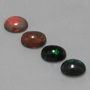 Gemas de ópalo chocolate multicolor natural de  ct, corte óvalo, opaco
