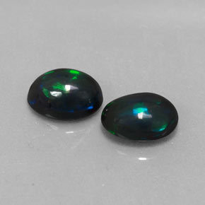 Gemas de ópalo chocolate multicolor natural de  ct, corte óvalo, opaco