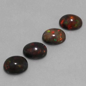 Gemas de ópalo chocolate multicolor natural de  ct, corte óvalo, translúcido