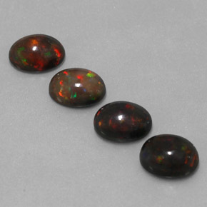 Gemas de ópalo chocolate multicolor natural de  ct, corte óvalo, translúcido