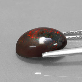 Ópalo de chocolate Multicolor natural de 2.44 ct, Corte Óvalo, Translúcido