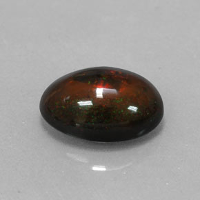 Ópalo chocolate multicolor natural de 2,24 ct, corte óvalo, opaco