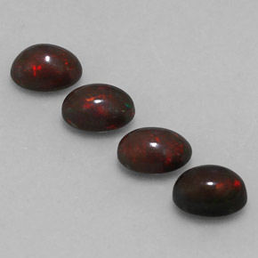 Gemas de ópalo chocolate multicolor natural de  ct, corte óvalo, translúcido