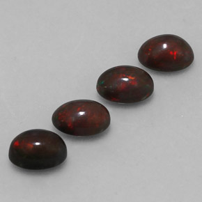 Gemas de ópalo chocolate multicolor natural de  ct, corte óvalo, translúcido
