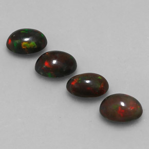 Gemas de ópalo chocolate multicolor natural de  ct, corte óvalo, translúcido