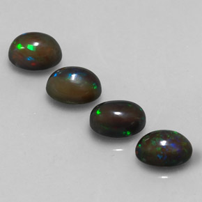 Gemas de Ópalo de chocolate Multicolor natural de 2.56 ct, Corte Óvalo, Translúcido