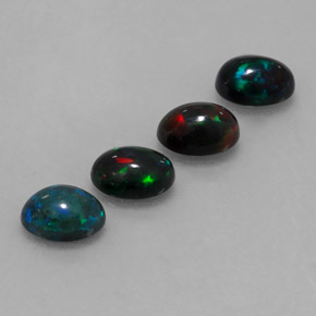 Gemas de ópalo chocolate multicolor natural de  ct, corte óvalo, opaco
