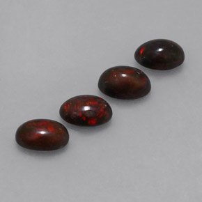 Gemas de ópalo chocolate multicolor natural de 1,82 ct, corte óvalo, opaco