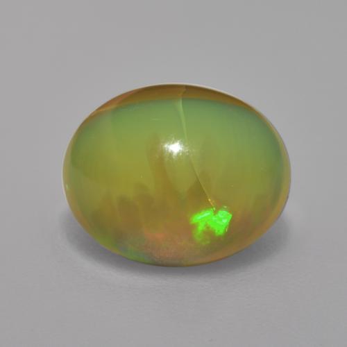 Ópalo chocolate multicolor natural de 2,95 ct, corte óvalo, translúcido
