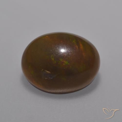 1.18ct Natural Multicolor Ópalo de chocolate, Ovalada, Translúcido