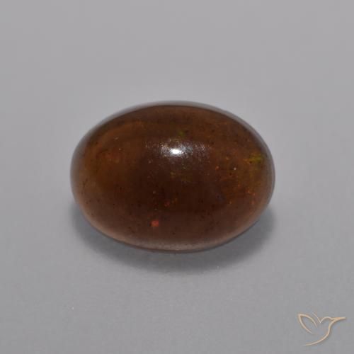 Ópalo de chocolate Multicolor natural de 0.76 ct, Ovalada, Translúcido