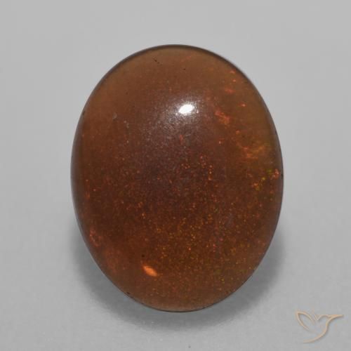 0.59ct Natural Marrón cálido Ópalo de chocolate, Ovalada, Translúcido