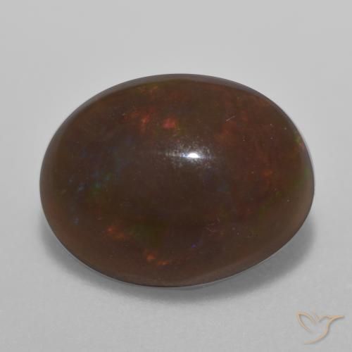 1.51ct Natural Multicolor Ópalo de chocolate, Ovalada, Translúcido
