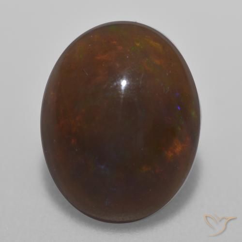 Ópalo de chocolate Multicolor natural de 1.51 ct, Ovalada, Translúcido