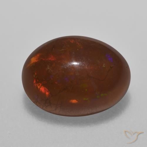 0.71ct Natural Multicolor Ópalo de chocolate, Ovalada, Translúcido