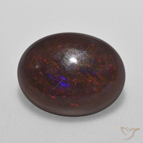0.71ct Natural Multicolor Ópalo de chocolate, Ovalada, Translúcido