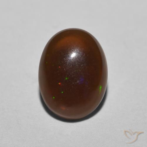 0.82ct Natural Multicolor Ópalo de chocolate, Ovalada, Translúcido