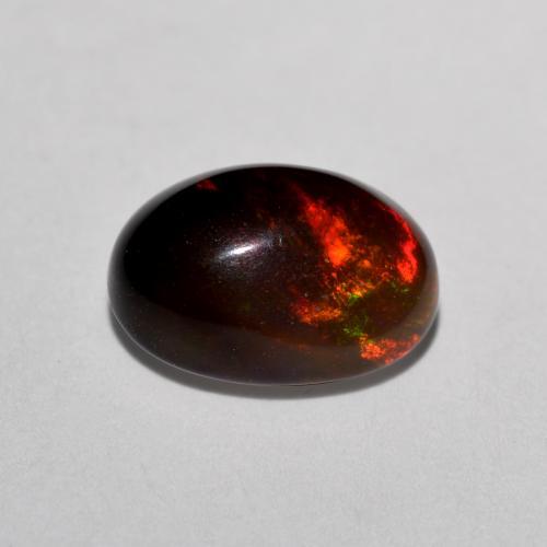 Ópalo chocolate multicolor natural de 1,27 ct, corte óvalo, translúcido