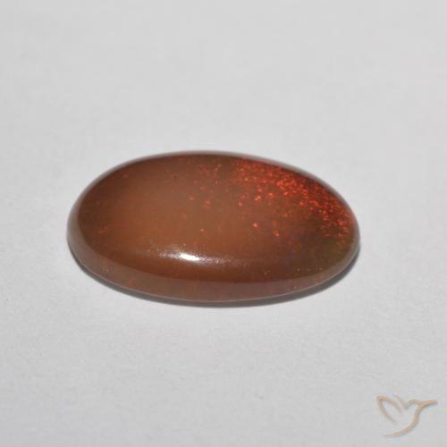 Ópalo de chocolate Multicolor natural de 1.90 ct, Ovalada, Translúcido