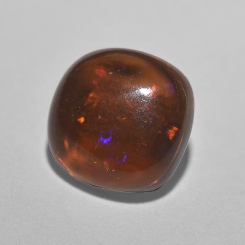 Ópalo de chocolate Multicolor natural de 0.77 ct, Corte Cojín, Translúcido