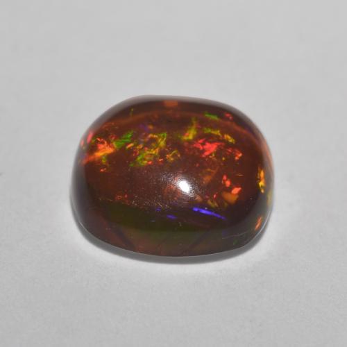 Ópalo de chocolate Multicolor natural de 0.77 ct, Corte Cojín, Translúcido