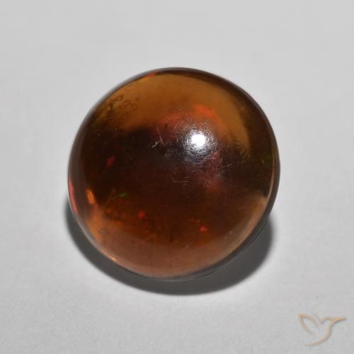 Ópalo de chocolate Multicolor natural de 0.84 ct, Redondo, Translúcido