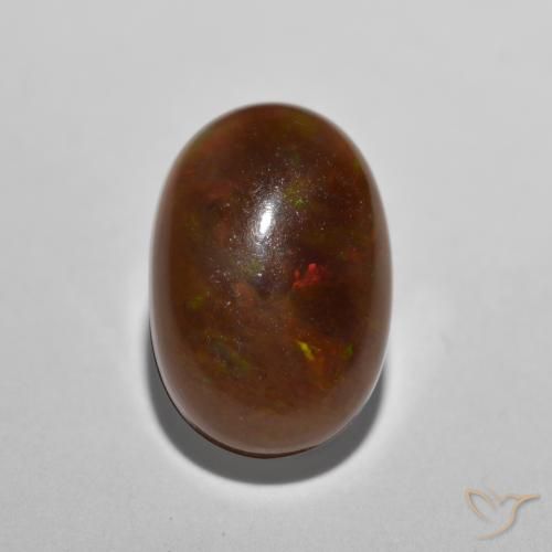 1.17ct Natural Multicolor Ópalo de chocolate, Ovalada, Translúcido