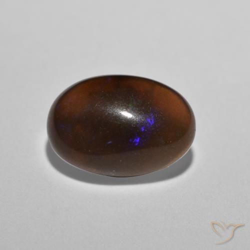 Ópalo de chocolate Multicolor natural de 0.66 ct, Ovalada, Translúcido