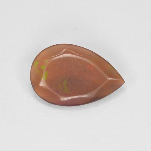 Ópalo chocolate multicolor natural de 0,48 ct, en forma de pera, translúcido