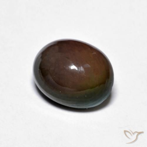 Ópalo de chocolate Marrón chocolate natural de 1.28 ct, Ovalada, Opaco
