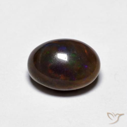 0.88ct Natural Multicolor Ópalo de chocolate, Ovalada, Opaco