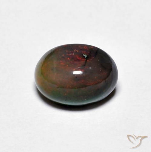 0.89ct Natural Multicolor Ópalo de chocolate, Ovalada, Translúcido