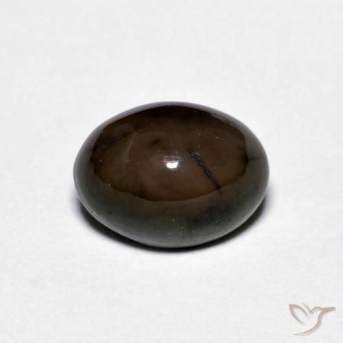 0.86ct Natural Marrón oscuro Ópalo de chocolate, Ovalada, Opaco