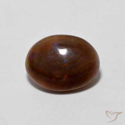 0.84ct Natural Multicolor Ópalo de chocolate, Ovalada, Opaco